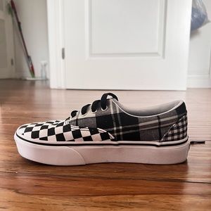Vans Era Platform Plaid Checkerboard Black White